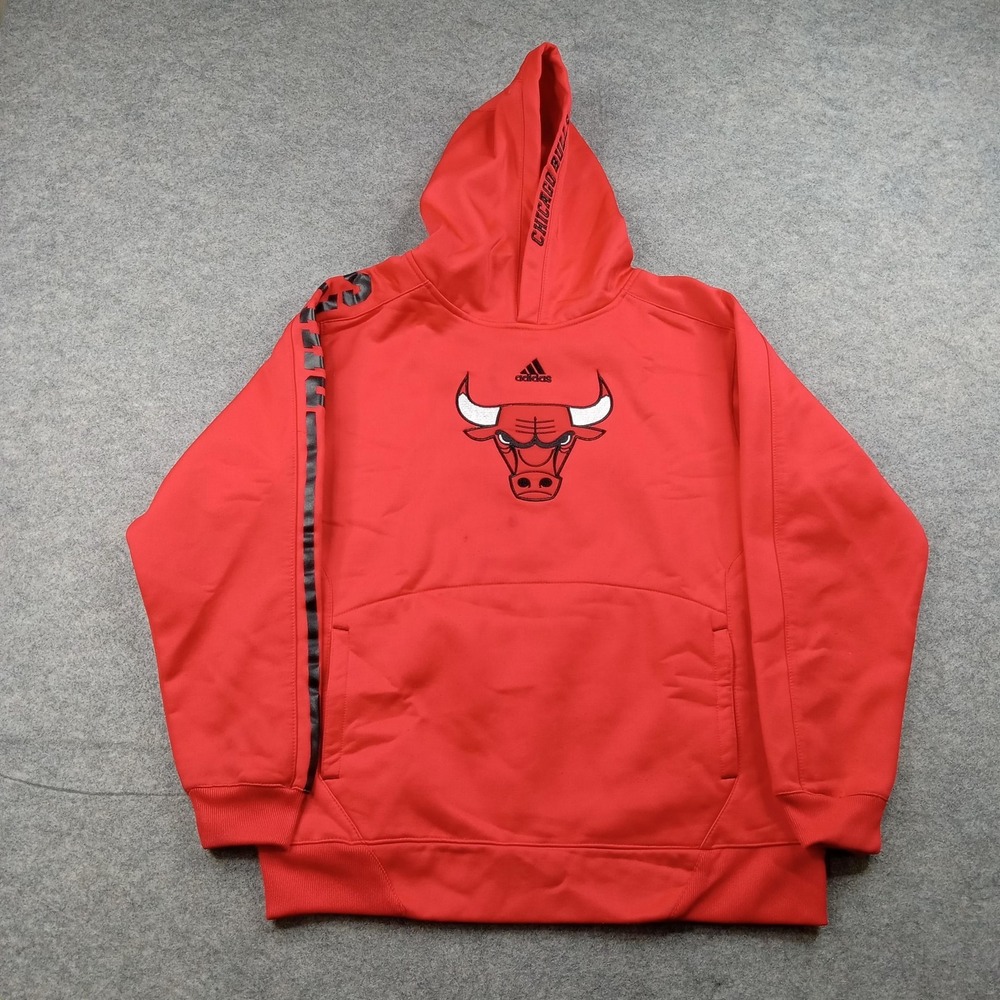 Chicago Bulls Hoodie Boys Large 14/16‎ Red NBA Basketball Adidas Sweatshirt